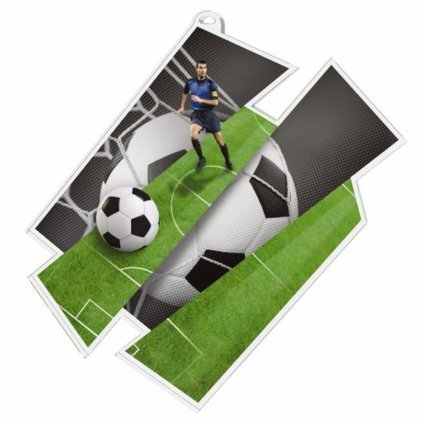 Akrylátová medaile MDAZ0011M1 | Fotbal (Průměr cm 8, Stuha ST19)