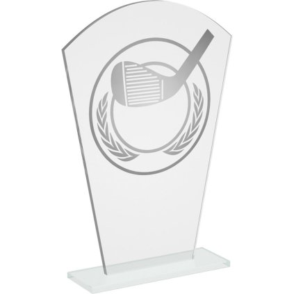 Skleněná trofej CR20236 | Golf (Výška cm 16,5, Laserové gravírování Laserové gravírování 90)