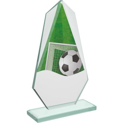 Skleněná trofej CRT20008M5 | Fotbal (Výška cm 19,5, Laserové gravírování Laserové gravírování 90, UV tisk sklo UV tisk sklo 90)