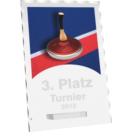 Skleněná trofej CR4244M17 | Eisstock (Výška cm 20, Laserové gravírování Laserové gravírování 90, UV tisk sklo UV tisk sklo 90)
