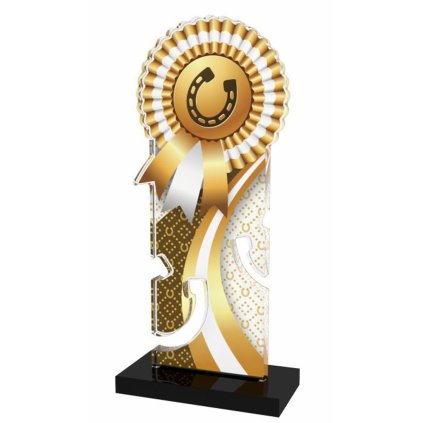 Akrylátová trofej APLAM47 | Jezdectví (Výška cm 18, Štítek na pohár 34x14)