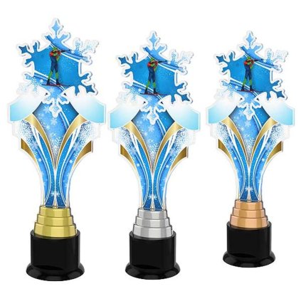 Akrylátová trofej ACTKS0008 | Biatlon (Výška cm 28, Barva bronz, Štítek na pohár 65x30)