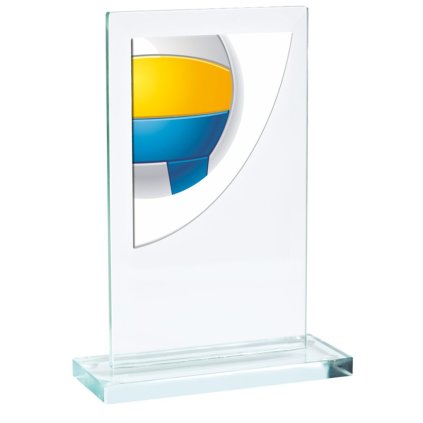 Skleněná trofej CR3061M27 | Volejbal (Výška cm 14, Laserové gravírování Laserové gravírování 90)