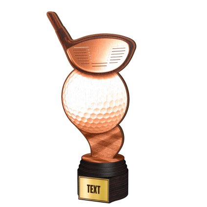 Dřevěná trofej ACTCWR042 | Golf (Výška cm 24,5, Štítek na pohár 38x30 D)