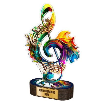 Akrylátová trofej TL2023244 | Hudba (Výška cm 22, Štítek na pohár NF, 50x38 D)