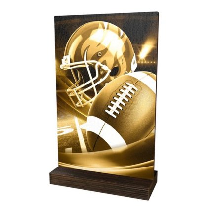 Dřevěná plaketa WPLAR01M09 | Americký fotbal (Výška cm 23, Vložit text či logo na trofej 55kč, Štítek na pohár 85x16 D)