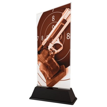 Akrylátová trofej CAS0183 | Střelba (Výška cm 16,5, Štítek na pohár 79x20)