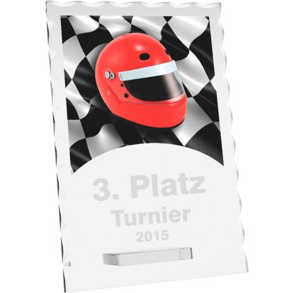 Skleněná trofej CR4244M32 | Motorsport (Výška cm 20, Laserové gravírování Laserové gravírování 90, UV tisk sklo UV tisk sklo 90)