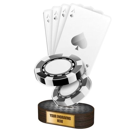 Akrylátová trofej TLR2023229 | Karty (Výška cm 22, Štítek na pohár NF, 50x38 D)