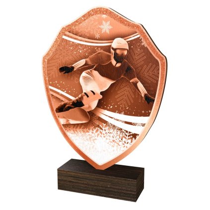 Dřevěná plaketa TFRW288 | Snowboard (Výška cm 10,5, Štítek na pohár STKZF,02,03,04,05)