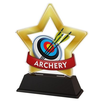 Akrylátová trofej STAR001M13 | Lukostřelba (Výška cm 9,5, Štítek na pohár 53x17)
