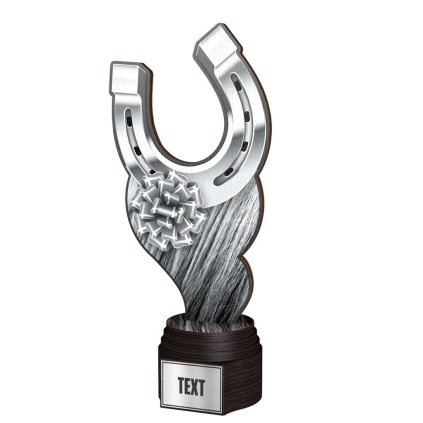 Dřevěná trofej ACTCWR068 | Jezdectví (Výška cm 24,5, Štítek na pohár 38x30 D)