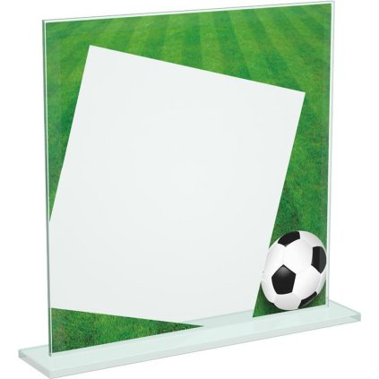 Skleněná trofej CRTF20000M2 | Fotbal (Výška cm 15, Laserové gravírování Laserové gravírování 90, UV tisk sklo UV tisk sklo 90)