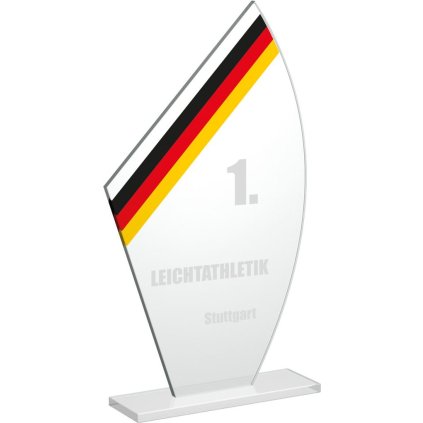 Skleněná trofej CR20201 (Výška cm 20,5, UV tisk sklo UV tisk sklo 90, Laserové gravírování Laserové gravírování 90)