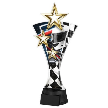 Akrylátová trofej ASTAR001M05 | Motorsport (Výška cm 20, Štítek na pohár 40x16)