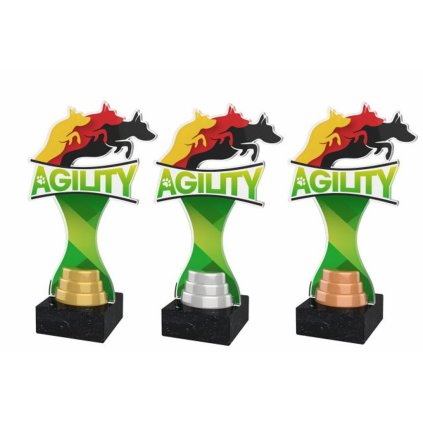 Akrylátová trofej ACBTM45 | Kynologie (Výška cm 23,5, Barva bronz, Štítek na pohár 70x25)