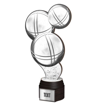 Dřevěná trofej ACTCWR122 | Petanque (Výška cm 24,5, Štítek na pohár 38x30 D)