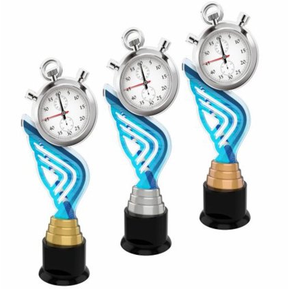 Akrylátová trofej ACTA0002M12 | Plavání (Výška cm 27, Barva bronz, Štítek na pohár 65x30)
