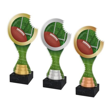 Akrylátová trofej ACBTM31 | Americký fotbal (Výška cm 23,5, Barva bronz, Štítek na pohár 70x25)