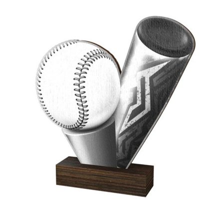 Dřevěná plaketa WF236 | Baseball (Výška cm 13,5, Štítek na pohár 65x23)