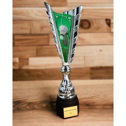 Sportovní pohár SL33 | Badminton (Výška cm 38, Barva bronzový akryl, Štítek na pohár 38x30 D, NF)