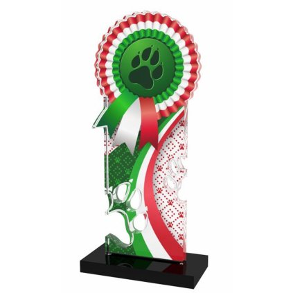 Akrylátová trofej APLAM32 | Kynologie (Výška cm 18, Štítek na pohár 34x14)