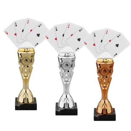 Trofej HLAC02M25 | Karty (Barva bronz, Štítek na pohár 48x16, Emblém na pohár Emblém 2,5 cm)