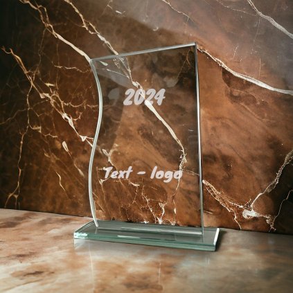 Skleněná trofej CR20157 (Výška cm 16,5, Laserové gravírování Laserové gravírování 180, UV tisk sklo UV tisk sklo 180)