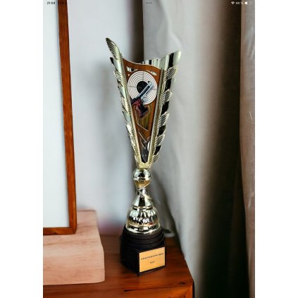 Sportovní pohár GL7 | Střelba (Výška cm 38, Barva plnobarevná, Štítek na pohár 38x30 D, NF)