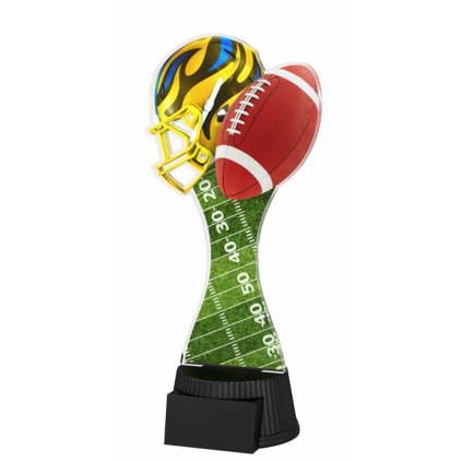 Akrylátová trofej ACUTCM21 | Americký fotbal (Výška cm 19, Štítek na pohár 40x16)