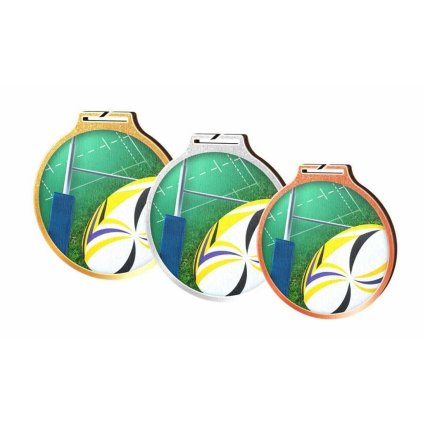 Medaile MDAW002M19 | Rugby (Průměr cm 7, Barva bronz, Stuha ST1)