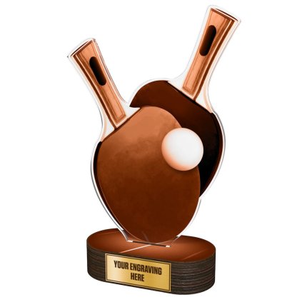 Akrylátová trofej TLR2023245 | Stolní tenis (Výška cm 22, Štítek na pohár NF, 50x38 D)