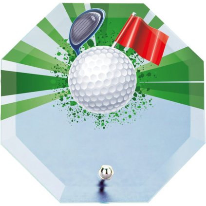 Skleněná trofej s potiskem CRP0002M31 | Golf (Výška cm 10, Laserové gravírování Laserové gravírování 90, UV HQ tisk UV tisk sklo 90)