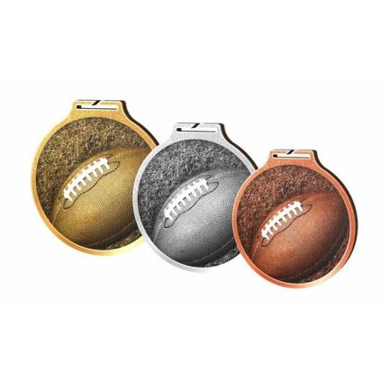 Medaile MDAWR002M47 | Americký fotbal (Průměr cm 7, Barva bronz, Stuha ST1)