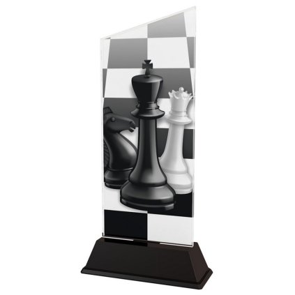 Akrylátová trofej CAS0198 | Šachy (Výška cm 16,5, Štítek na pohár 79x20)