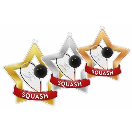 Akrylátová medaile MDASTARM05 | Squash (Stuha ST1, MD průměr 6)