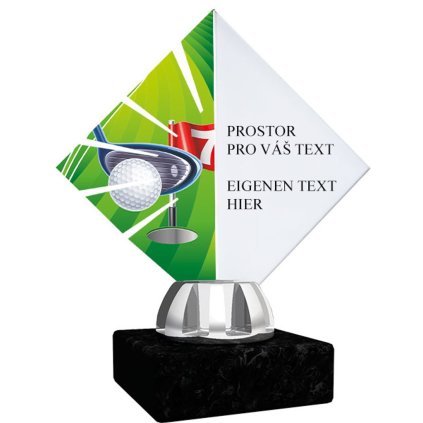Akrylátová trofej ACL15NM06 | Golf (Výška cm 11, Štítek na pohár 48x16)