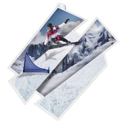 Akrylátová medaile MDAZ0011M52 | Snowboard (Průměr cm 8, Stuha ST19)