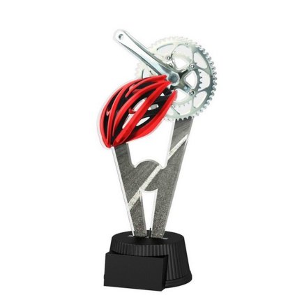 Akrylátová trofej ACUTN001M36 | Cyklistika (Výška cm 15, Štítek na pohár 40x16)