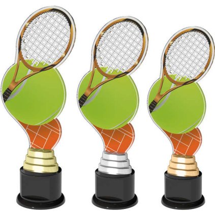 Akrylátová trofej ACTC0033 | Tenis (Výška cm 28, Barva bronz, Štítek na pohár 65x30)