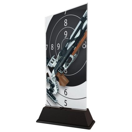 Akrylátová trofej CAS0184 | Střelba (Výška cm 16,5, Štítek na pohár 79x20)