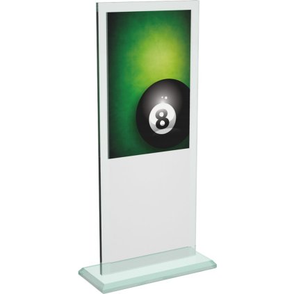 Skleněná trofej CRT20001M2 | Billiard (Výška cm 21, UV tisk sklo UV tisk sklo 90, Laserové gravírování Laserové gravírování 90)