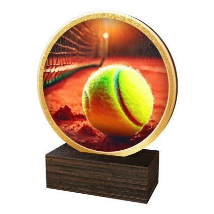 Dřevěná plaketa TFRW513 | Tenis (Výška cm 9,5, Štítek na pohár 65x23)