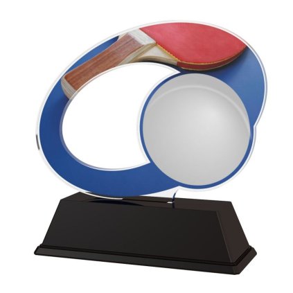 Akrylátová trofej ACLC2102M9 | Stolní tenis (Výška cm 7,5, Štítek na pohár 53x17)