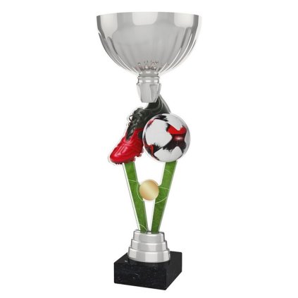 Akrylátová trofej ACUPSILVM46 | Fotbal (Podstavec bílý, Štítek na pohár 60x25, Výška cm 32)