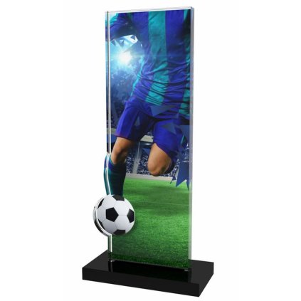 Akrylátová trofej APLAM04 | Fotbal (Výška cm 18, Štítek na pohár 48x16)