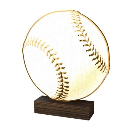 Dřevěná plaketa WF279 | Baseball (Výška cm 13,5, Štítek na pohár 65x23)