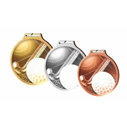 Medaile MDAWR002M18 | Pozemní hokej (Průměr cm 7, Barva bronz, Stuha ST1)