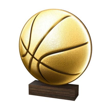 Dřevěná plaketa WF259 | Basketball (Výška cm 13,5, Štítek na pohár 65x23)