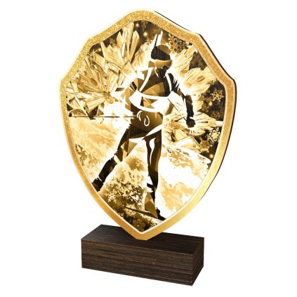 Dřevěná plaketa TFRW266 | Biatlon (Výška cm 10,5, Štítek na pohár STKZF,02,03,04,05)